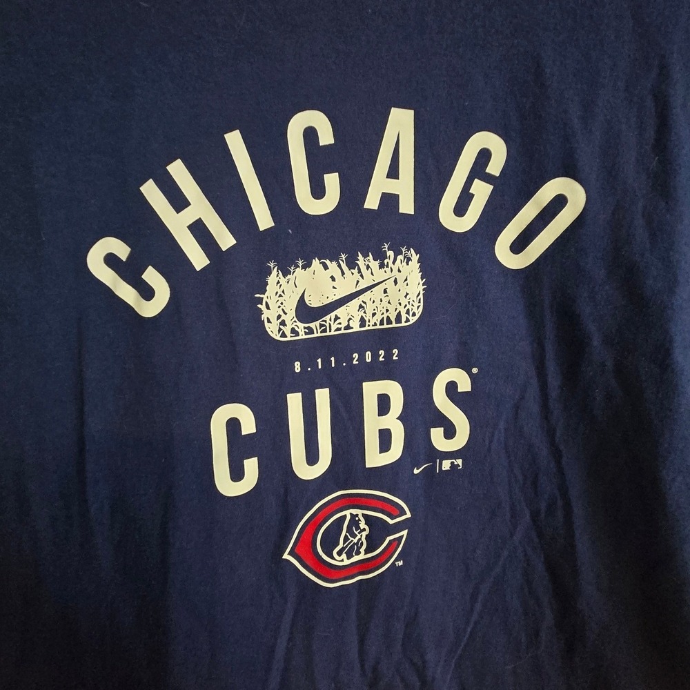 Nike Chicago Cubs T Shirt Womens XL Navy MLB Baseball Tee Standard Fit - Picture 2 of 7